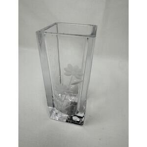 Mikasa Wildflower Lead Crystal Square Bud Vase 4 1/2" XY 091/616